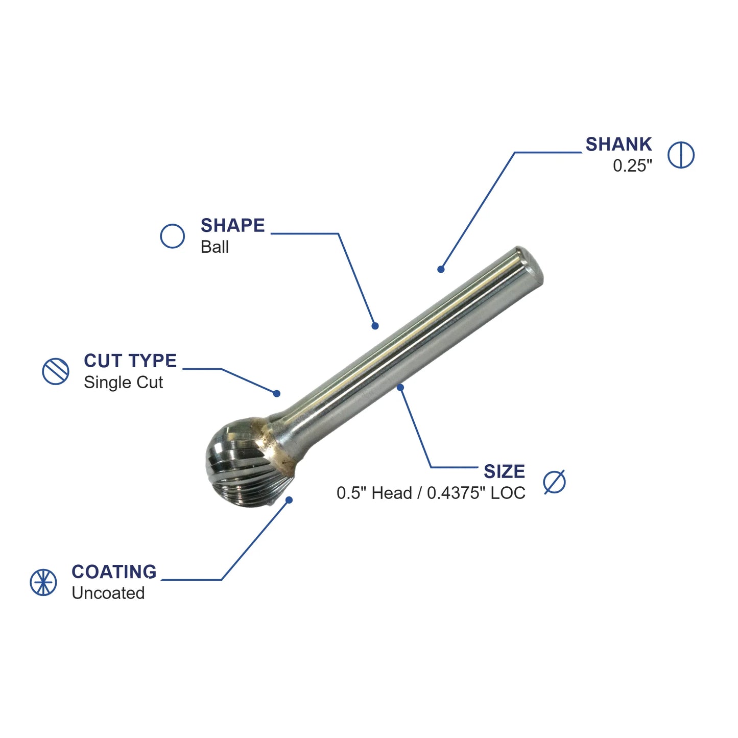 SD-5ML4 Single Cut Carbide Metric Burr