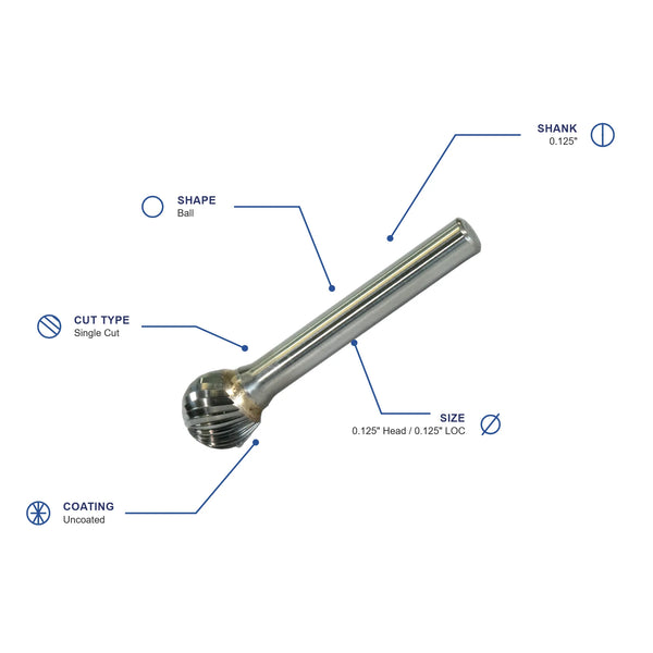 SD-42L2 Single Cut Carbide Burr