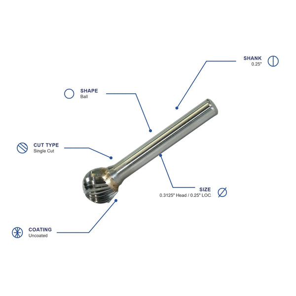 SD-2 Single Cut Carbide Burr