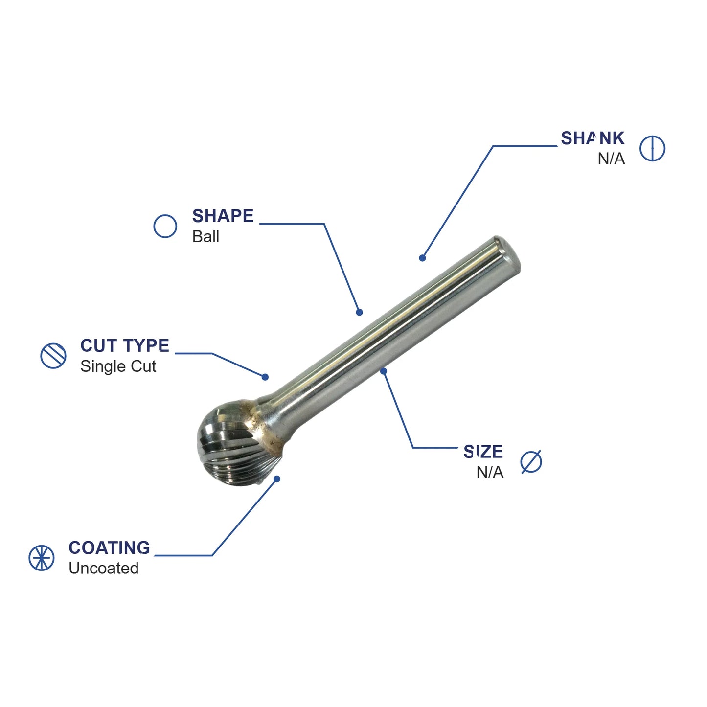 SD-53M Single Cut Carbide Metric Burr