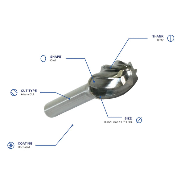 SE-7NF Aluma Cut Carbide Burr