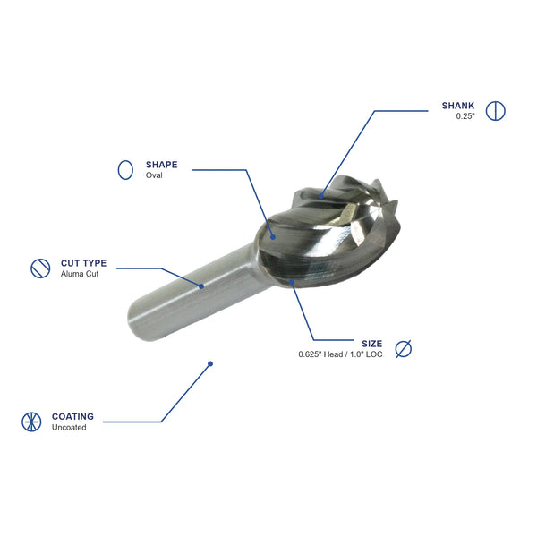 SE-6NF Aluma Cut Carbide Burr