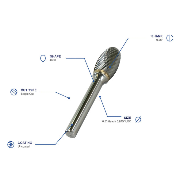 SE-5 Single Cut Carbide Burr