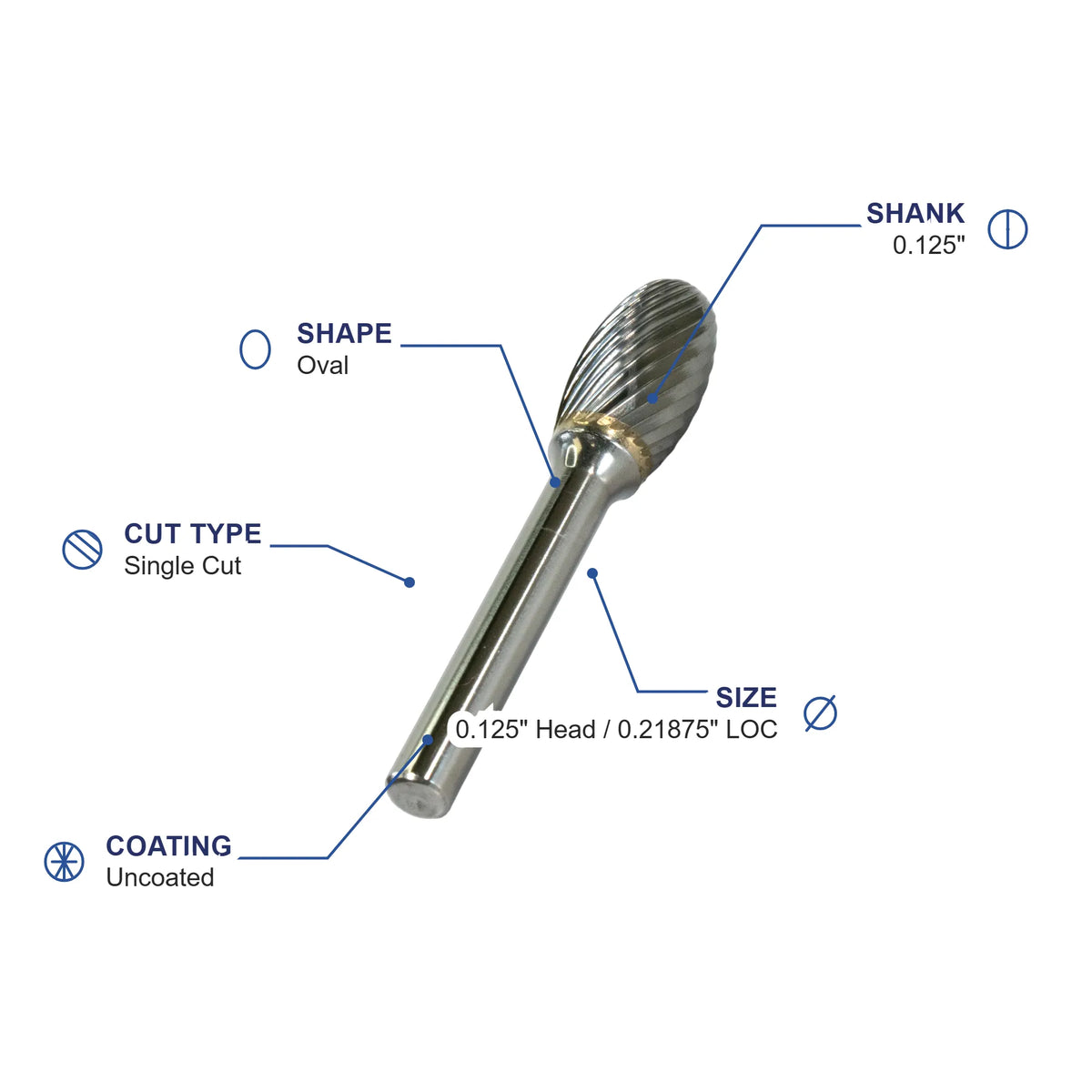 SE-41ML3 Single Cut X-Long Carbide Metric Burr