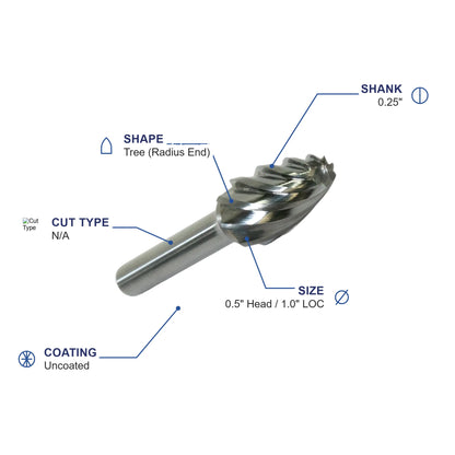 SF-5NF Aluma Cut Carbide Metric Burr