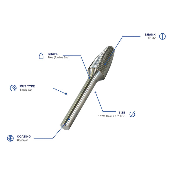 SF-42L3 Single Cut Carbide Burr