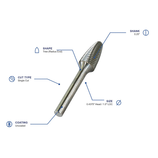 SF-4 Single Cut Carbide Burr