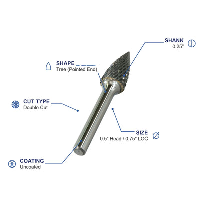 SG-13M Double Cut Carbide Metric Burr