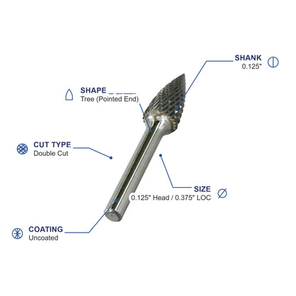 SG-43M Double Cut Carbide Metric Burr