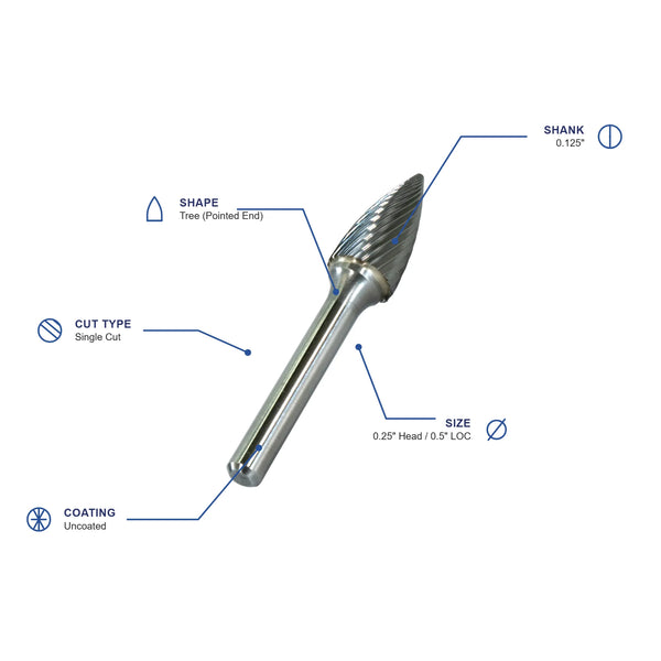 SG-51 Single Cut Carbide Burr