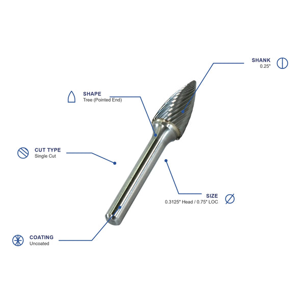 SG-2 Single Cut Carbide Burr