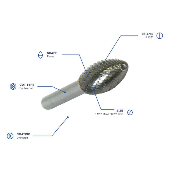 SH-41L2 Double Cut Carbide Burr