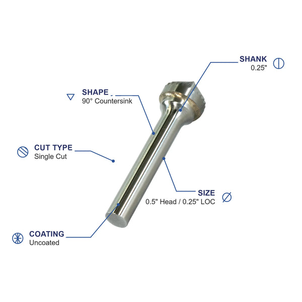 SK-5M Single Cut Carbide Metric Burr