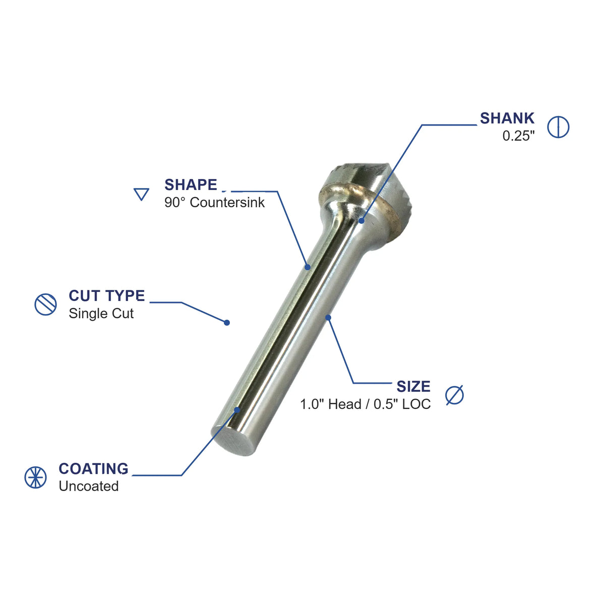 SK-9M Single Cut Carbide Metric Burr