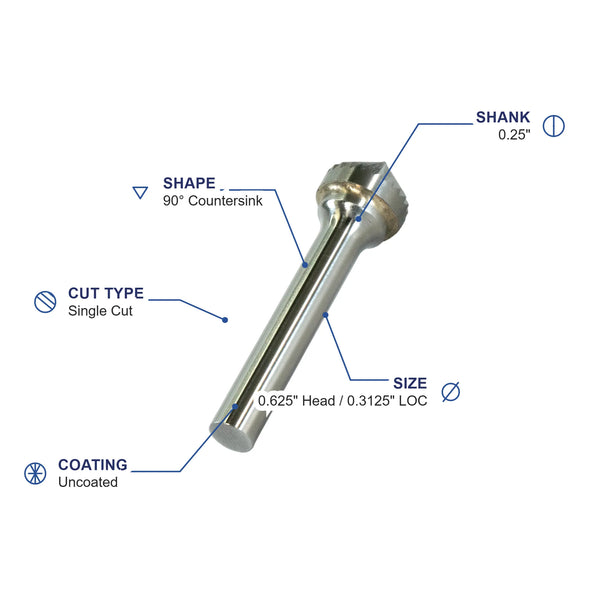 SK-6M Single Cut Carbide Metric Burr
