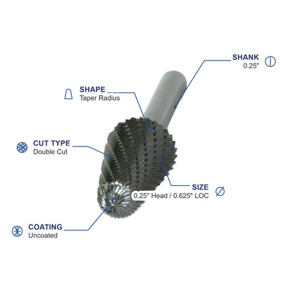 SL-1ML6 Double Cut X-Long Carbide Metric Burr