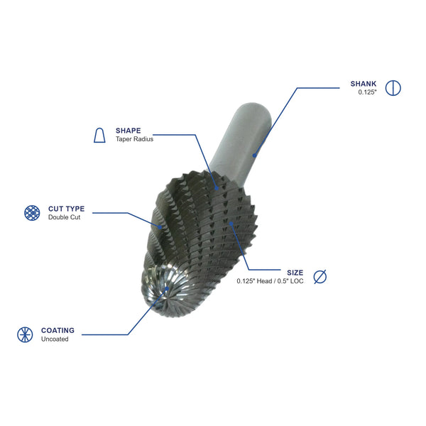 SL-42L3 Double Cut Carbide Burr