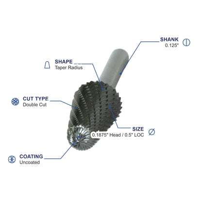 SL-53M Double Cut Carbide Metric Burr