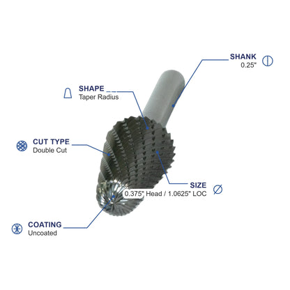 SL-3M Double Cut Carbide Metric Burr