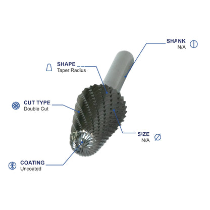 SL-51M Double Cut Carbide Metric Burr