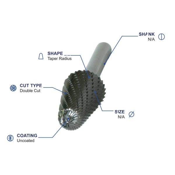 SL-51M Double Cut Carbide Metric Burr