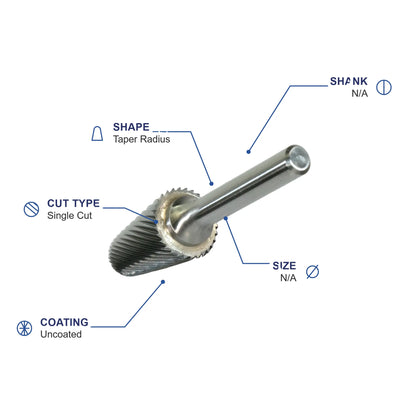 SL-51M Single Cut Carbide Metric Burr