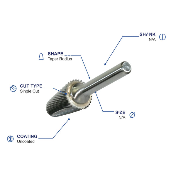 SL-51M Single Cut Carbide Metric Burr