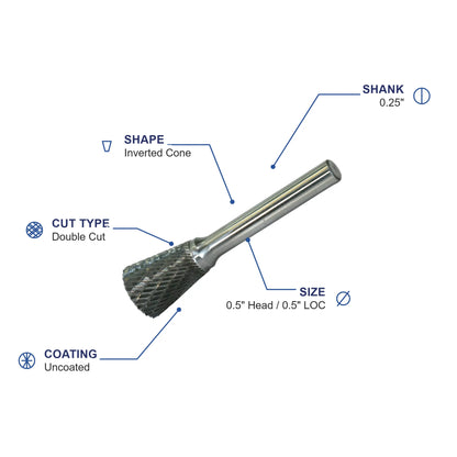 SN-4M Double Cut Carbide Metric Burr