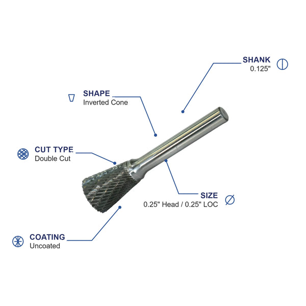 SN-51M Double Cut Carbide Metric Burr