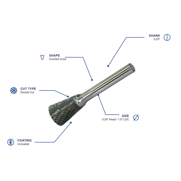SN-41M Double Cut Carbide Metric Burr