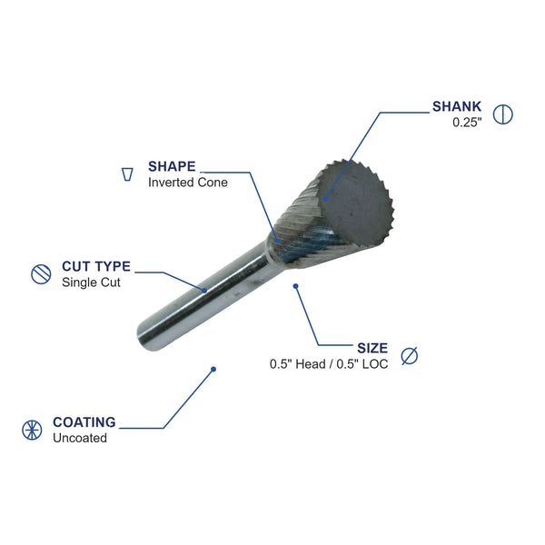 SN-4M Single Cut Carbide Metric Burr