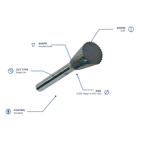 SN-2 Single Cut Carbide Burr
