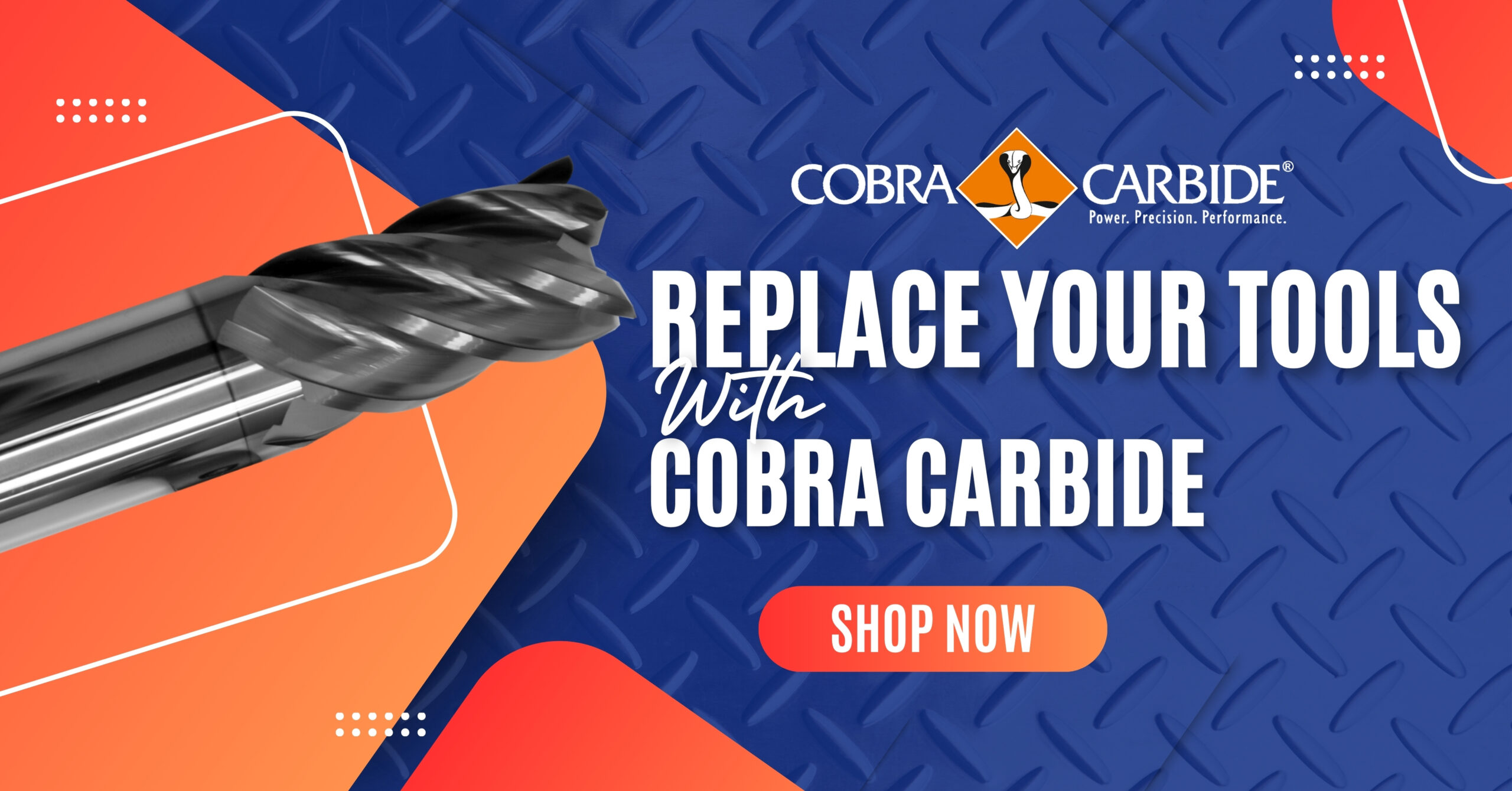 Promotional banner of cobra carbide tools